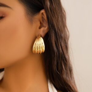 Geometric Abstract Pattern Hoop Earrings - ArtGalleryZen