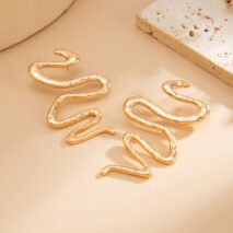 Geometric Abstract Snake Earrings - ArtGalleryZen