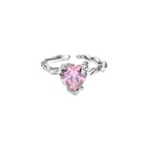 Geometric Adjustable Crystal Heart Ring - ArtGalleryZen