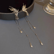 Geometric Angel Wings Butterfly Dangle Earrings - ArtGalleryZen