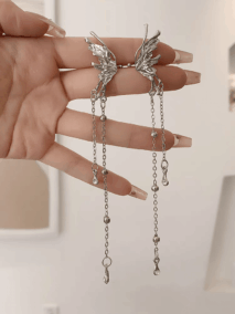 Geometric Angel Wings Butterfly Dangle Earrings - ArtGalleryZen