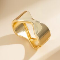Geometric Chunky Abstract Ribbon Pattern Bangle Bracelet - ArtGalleryZen