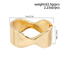 Geometric Chunky Abstract Ribbon Pattern Bangle Bracelet - ArtGalleryZen