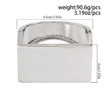 Geometric Chunky D Shaped Wide Cuff Bangle Bracelet - ArtGalleryZen
