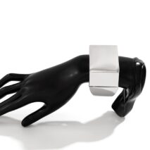 Geometric Chunky D Shaped Wide Cuff Bangle Bracelet - ArtGalleryZen