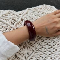 Geometric Chunky Glossy Bangle Bracelet Set - ArtGalleryZen