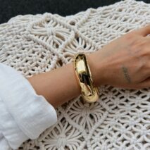 Geometric Chunky Glossy Bangle Bracelet Set - ArtGalleryZen