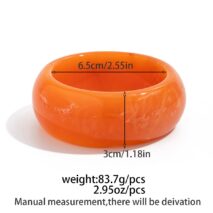 Geometric Chunky Glossy Bangle Bracelet Set - ArtGalleryZen