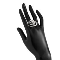 Geometric Chunky Gold Silver Tone Hollow Ring - ArtGalleryZen