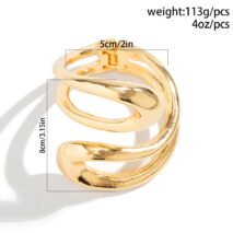 Geometric Chunky Gold Silver Tone Irregular Hoop Bangle Bracelet - ArtGalleryZen