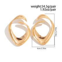 Geometric Chunky Irregular Curl Stud Earrings - ArtGalleryZen