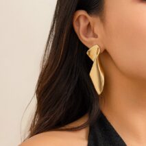 Geometric Chunky Irregular Twisted Dangle Earrings - ArtGalleryZen