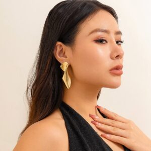 Geometric Chunky Irregular Twisted Dangle Earrings - ArtGalleryZen