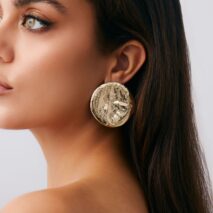 Geometric Chunky Moon Stud Earrings - ArtGalleryZen