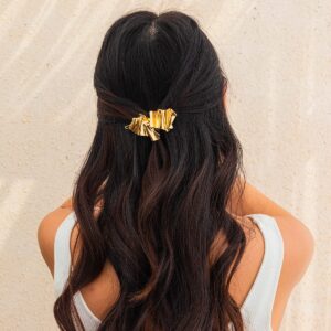 Geometric Chunky Pleated Irregular Pattern Hair Clip - ArtGalleryZen