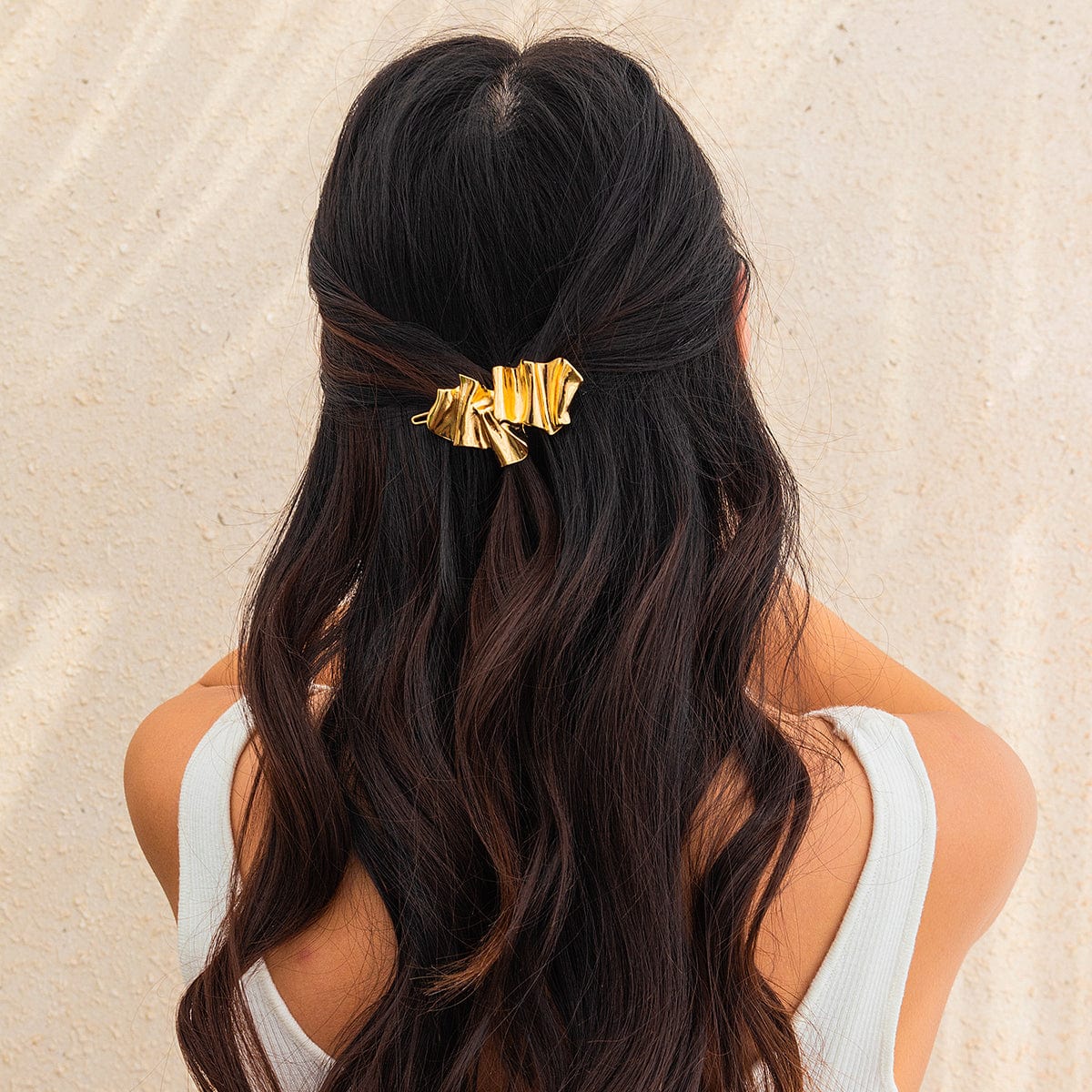 Geometric Chunky Pleated Irregular Pattern Hair Clip - ArtGalleryZen