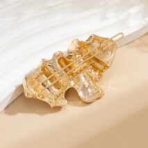 Geometric Chunky Pleated Irregular Pattern Hair Clip - ArtGalleryZen