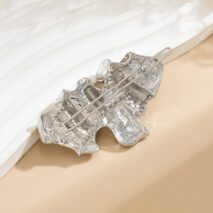 Geometric Chunky Pleated Irregular Pattern Hair Clip - ArtGalleryZen