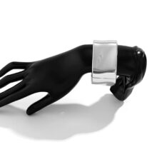 Geometric Chunky Square Wide Cuff Bangle Bracelet - ArtGalleryZen