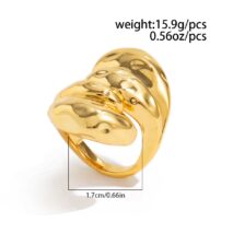 Geometric Chunky Waterdrop Ring - ArtGalleryZen