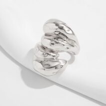 Geometric Chunky Waterdrop Ring - ArtGalleryZen