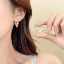 Geometric Colorful Enamel Heart Earrings - ArtGalleryZen