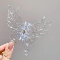 Geometric Crystal Hollow Butterfly Chignon Claw Clip Hair Clip - ArtGalleryZen