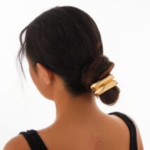Geometric Curved Metallic Elastic Hair Tie - ArtGalleryZen