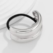 Geometric Curved Metallic Elastic Hair Tie - ArtGalleryZen