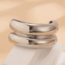 Geometric Curved Metallic Elastic Hair Tie - ArtGalleryZen