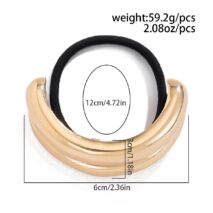 Geometric Curved Metallic Elastic Hair Tie - ArtGalleryZen