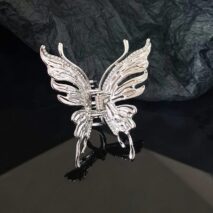 Geometric CZ Inlaid Hollow Butterfly Hair Claw Clip - ArtGalleryZen