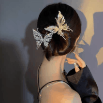 Geometric CZ Inlaid Hollow Butterfly Hair Claw Clip - ArtGalleryZen