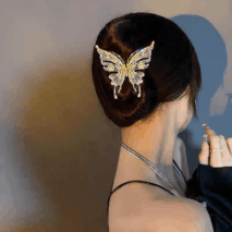 Geometric CZ Inlaid Hollow Butterfly Hair Claw Clip - ArtGalleryZen