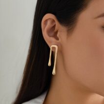 Geometric Glossy Flow Waterdrop Earrings - ArtGalleryZen