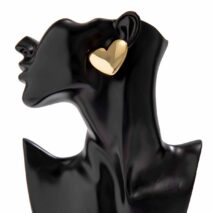 Chic Gold Plated Glossy Large Heart Earrings - ArtGalleryZen