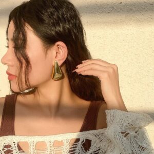 Geometric Glossy Triangle Dangle Earrings - ArtGalleryZen