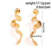 Geometric Gold Silver Plated Curved Shaped Earrings - ArtGalleryZen