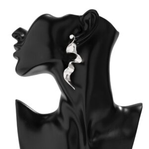 Geometric Gold Silver Plated Curved Shaped Earrings - ArtGalleryZen