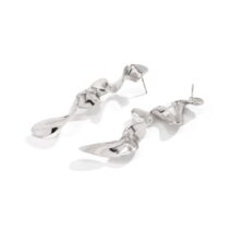 Geometric Gold Silver Plated Curved Shaped Earrings - ArtGalleryZen
