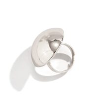 Geometric Gold Silver Plated Half Ball Open Ring - ArtGalleryZen
