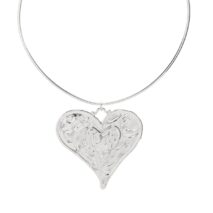 Geometric Gold Silver Plated Heart Pendant Necklace - ArtGalleryZen