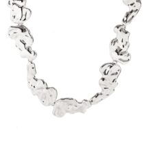 Geometric Gold Silver Plated Irregular Lava Choker Necklace - ArtGalleryZen