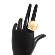 Geometric Gold Silver Plated Oval Disk Open Ring - ArtGalleryZen
