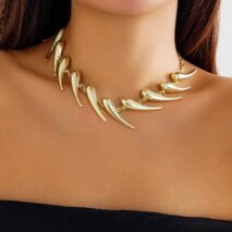 Geometric Gold Silver Plated Waterdrop Necklace - ArtGalleryZen
