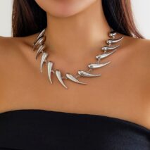 Geometric Gold Silver Plated Waterdrop Necklace - ArtGalleryZen