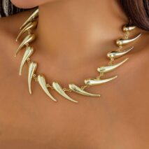 Geometric Gold Silver Plated Waterdrop Necklace - ArtGalleryZen