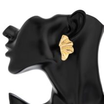 Geometric Gold Silver Plated Wing Shaped Earrings - ArtGalleryZen