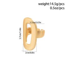 Geometric Gold Silver Plated Zero Shaped Open Ring - ArtGalleryZen