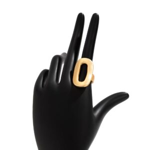 Geometric Gold Silver Plated Zero Shaped Open Ring - ArtGalleryZen